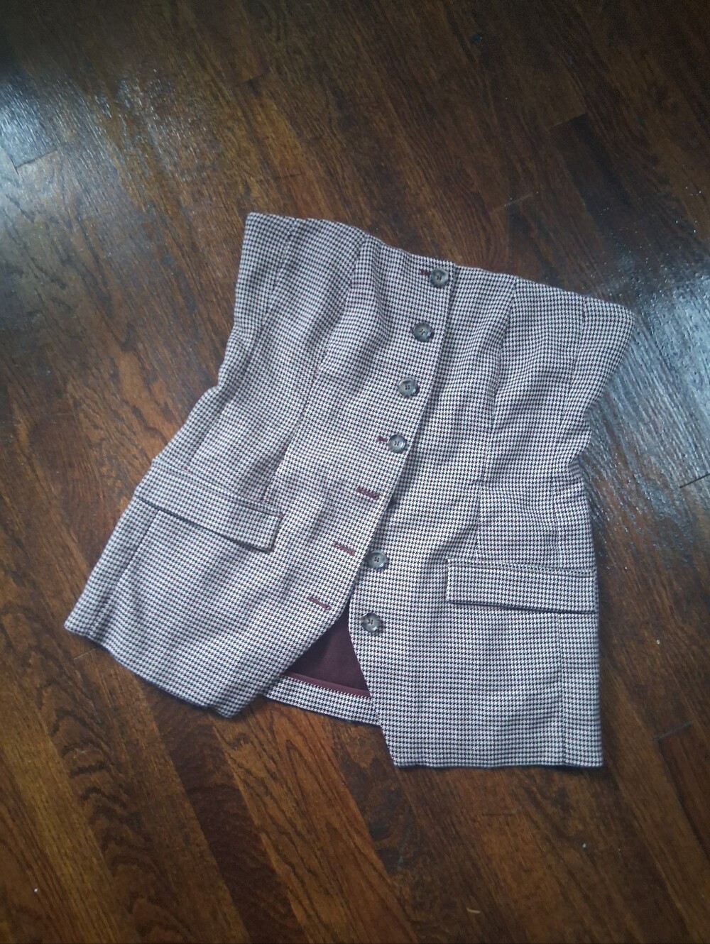 Brown Checkered Strapless BLAZER W18